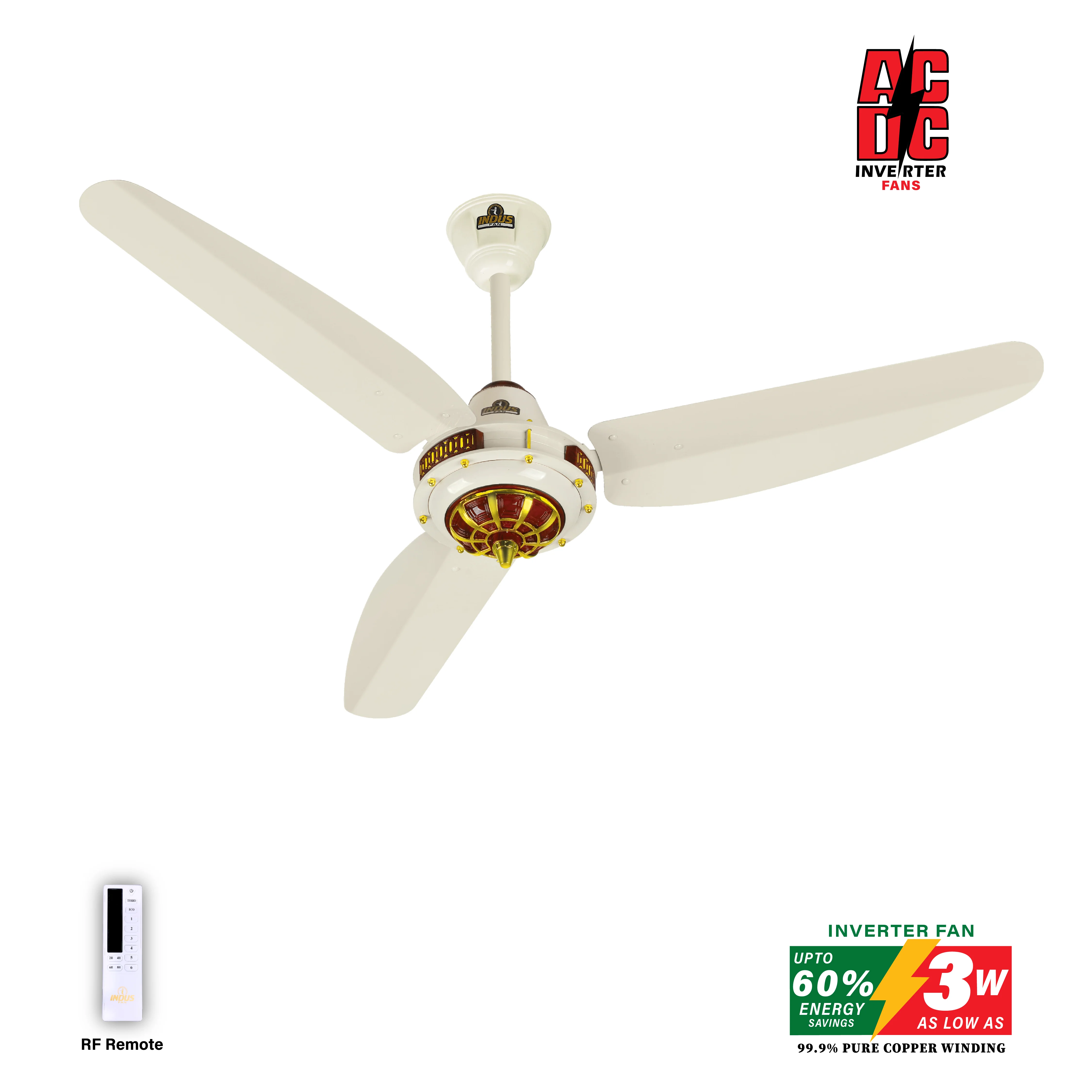 Antique Model Ceiling Fan (AC DC Solar Fans) - Image 4