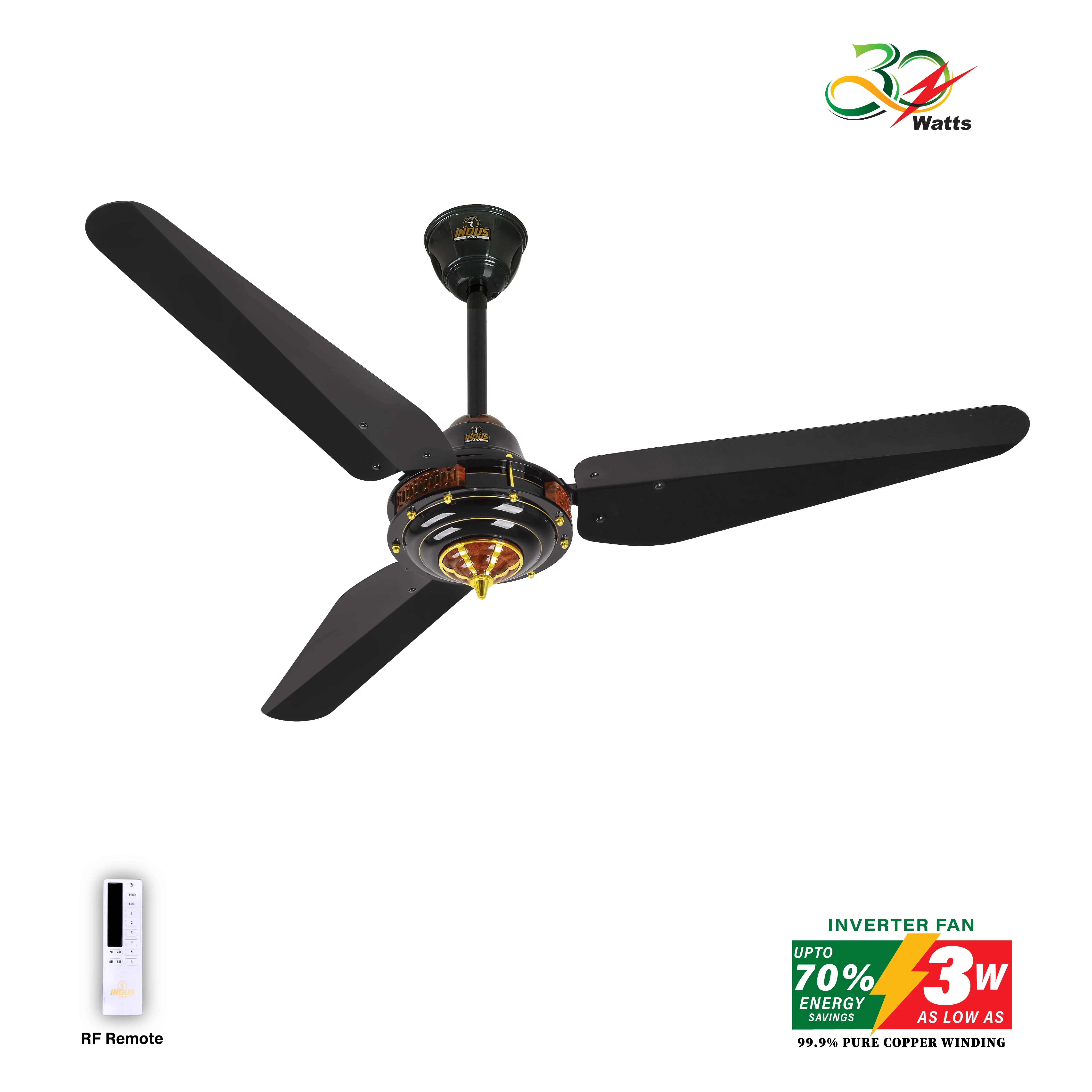 Crown Model Ceiling Fan (30-Watt Inverter Fans) - Image 4