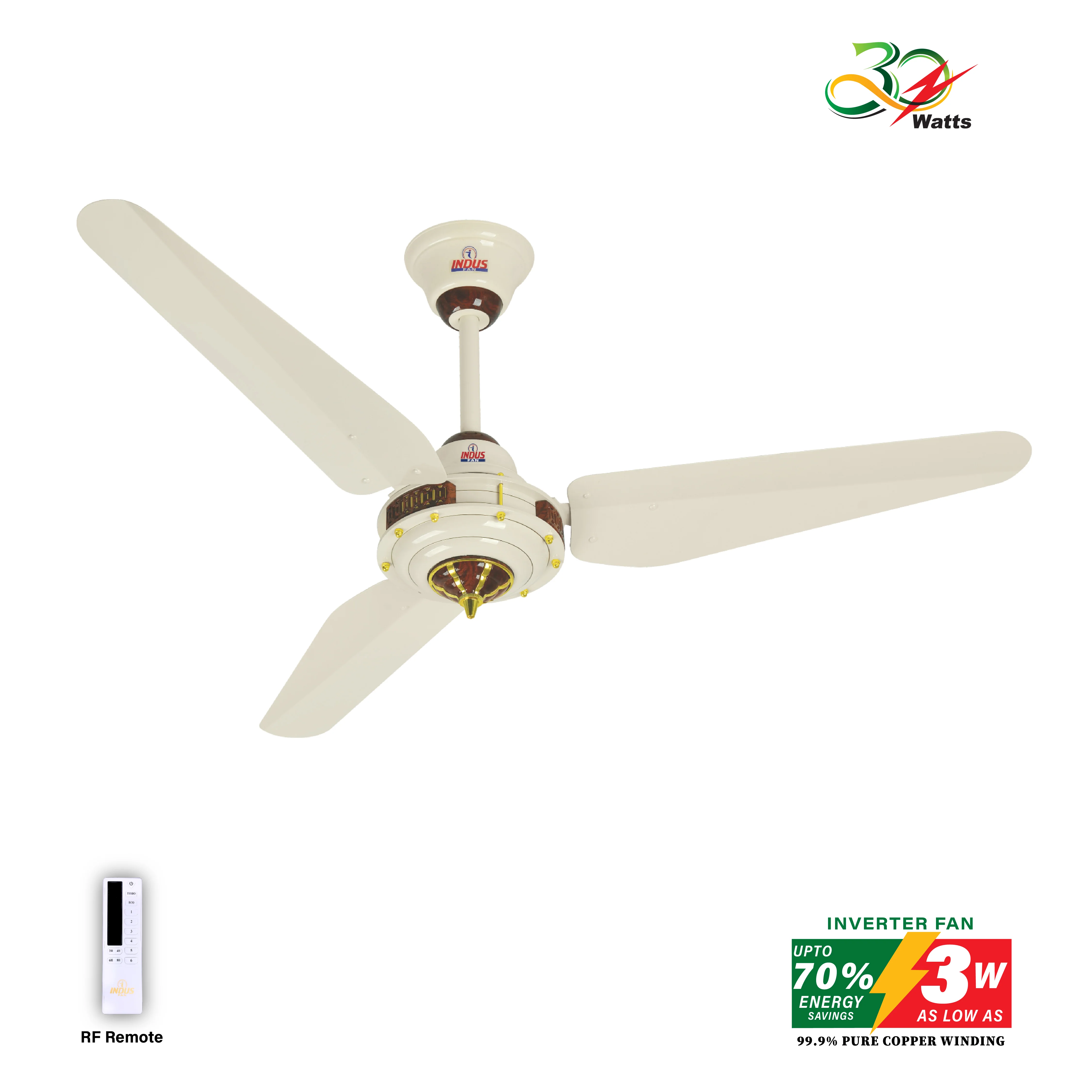 Crown Model Ceiling Fan (30-Watt Inverter Fans) - Image 6
