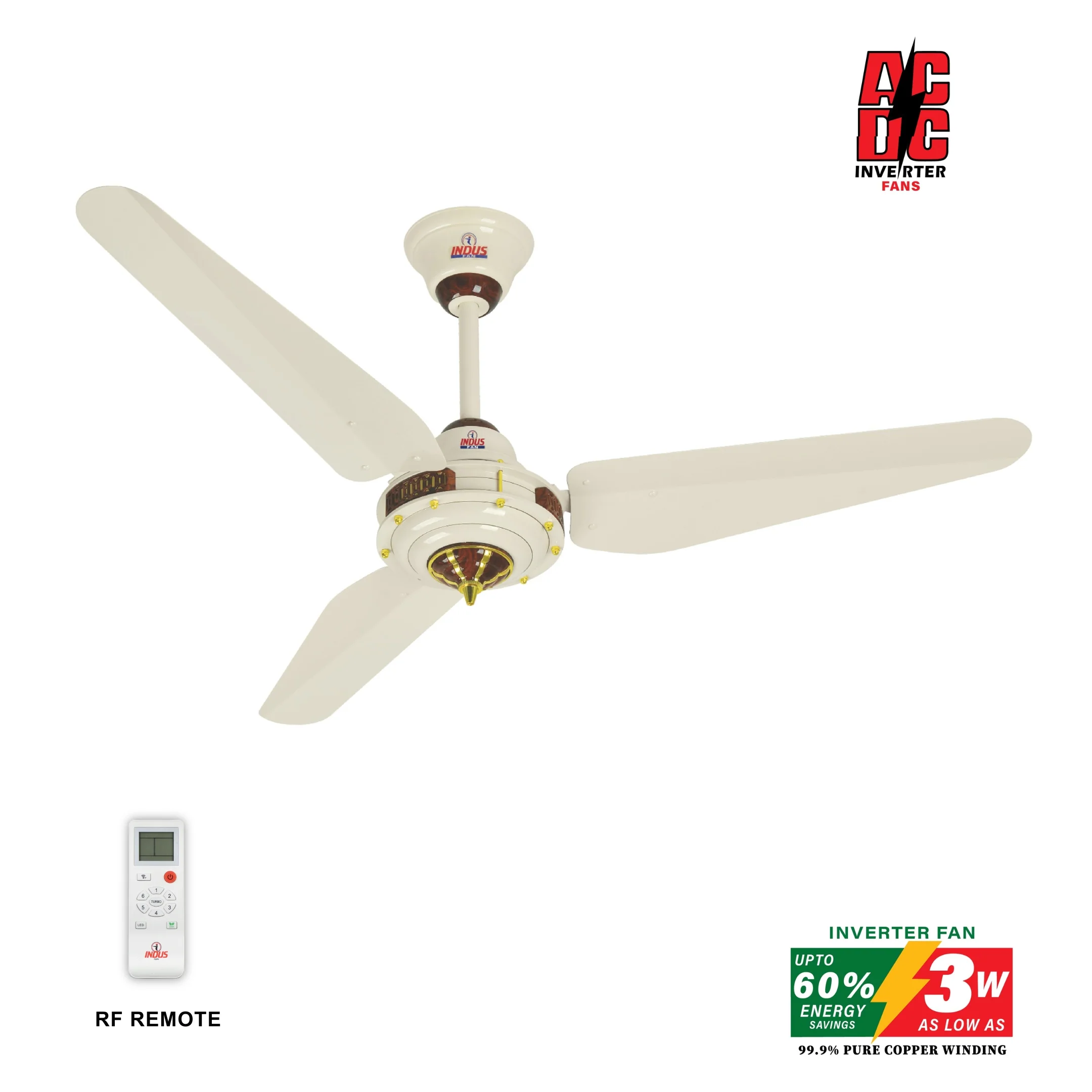 Crown Model Ceiling Fan (AC DC Solar Fans) - Image 3