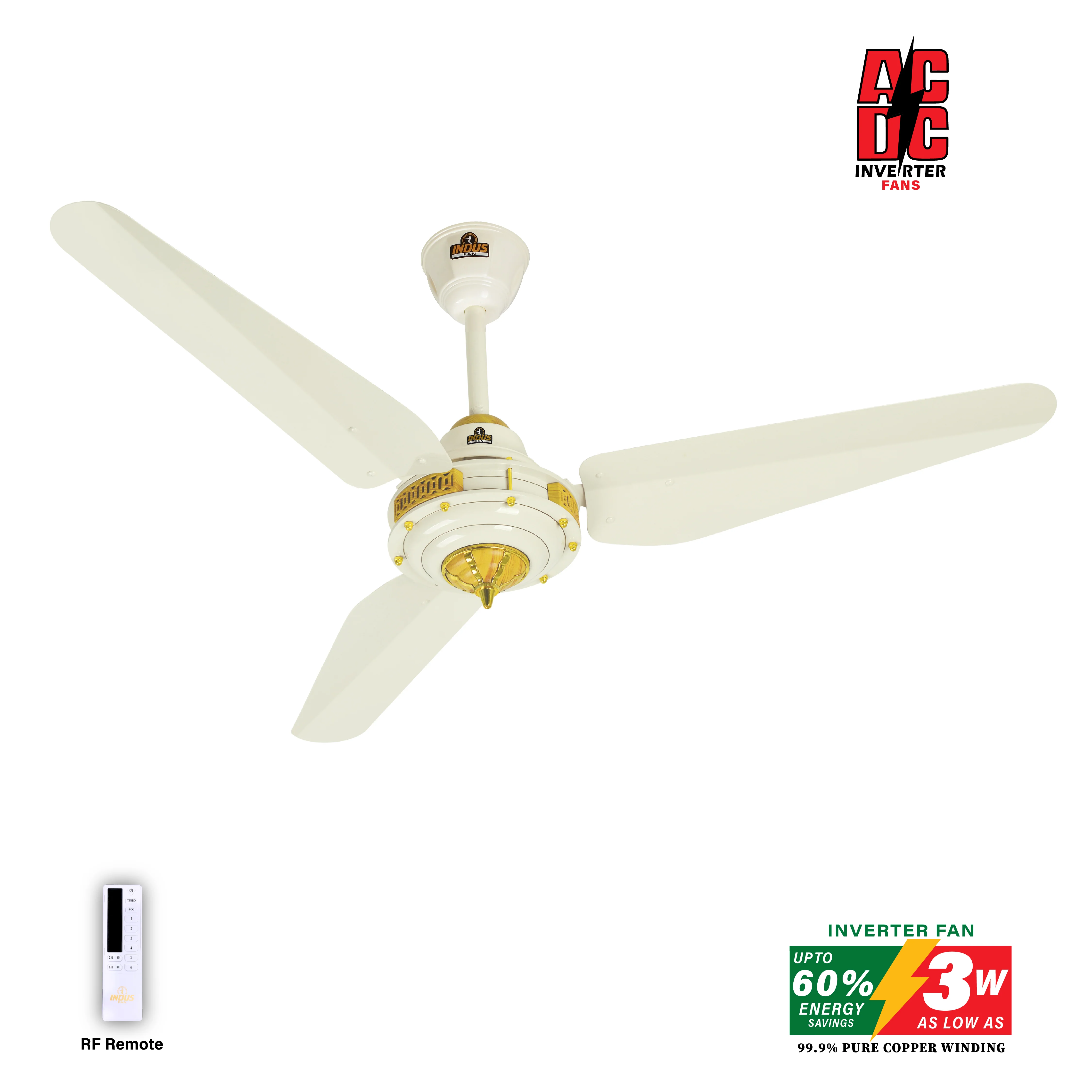 Crown Model Ceiling Fan (AC DC Solar Fans) - Image 4