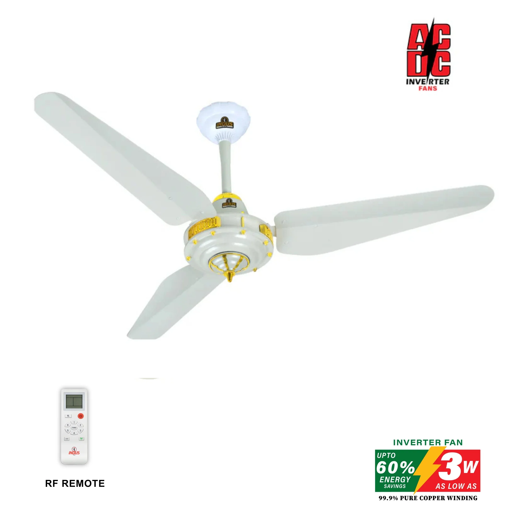 Crown Model-M Ceiling Fan (AC DC Solar Fans) - Image 3
