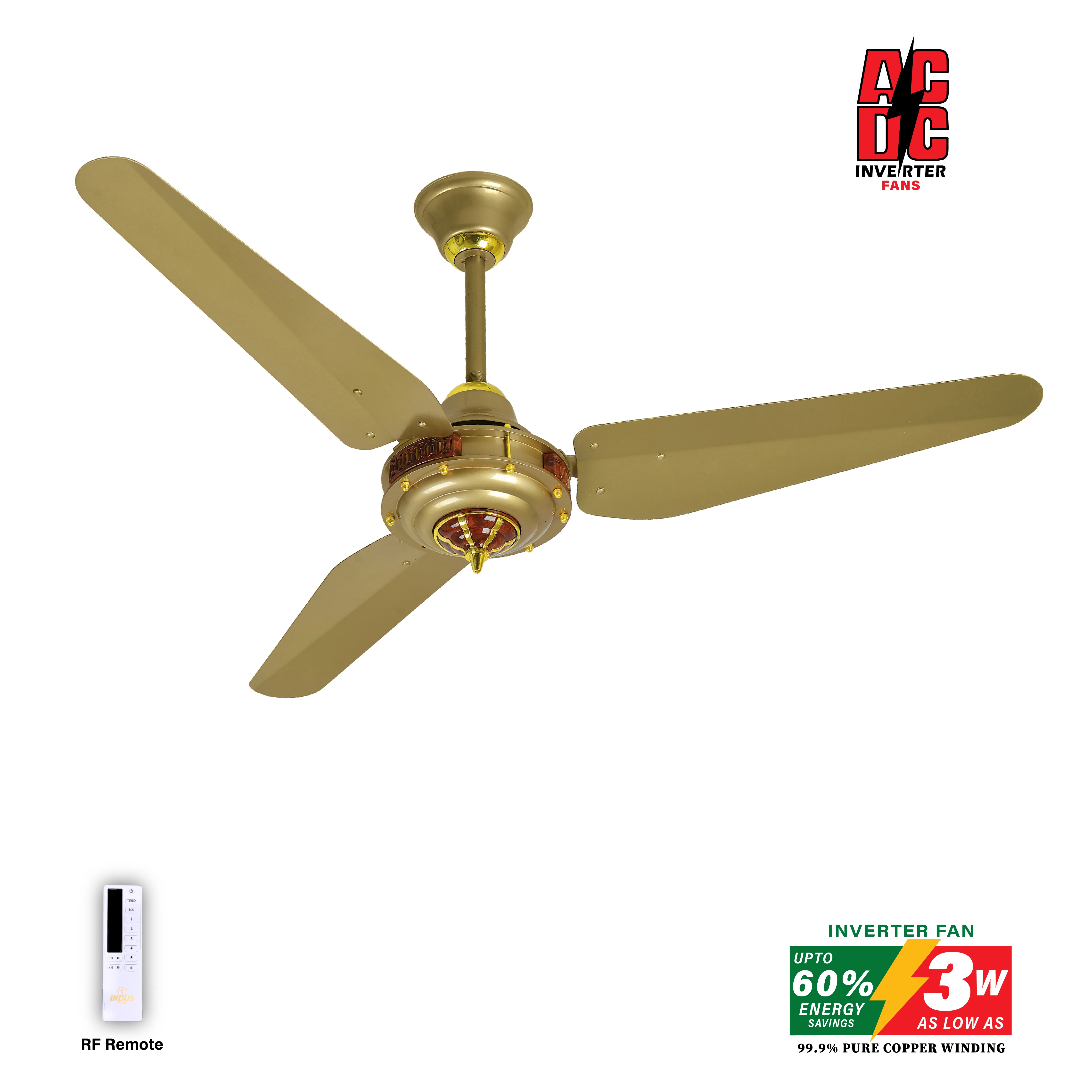 Crown Model-M Ceiling Fan (AC DC Solar Fans) - Image 4