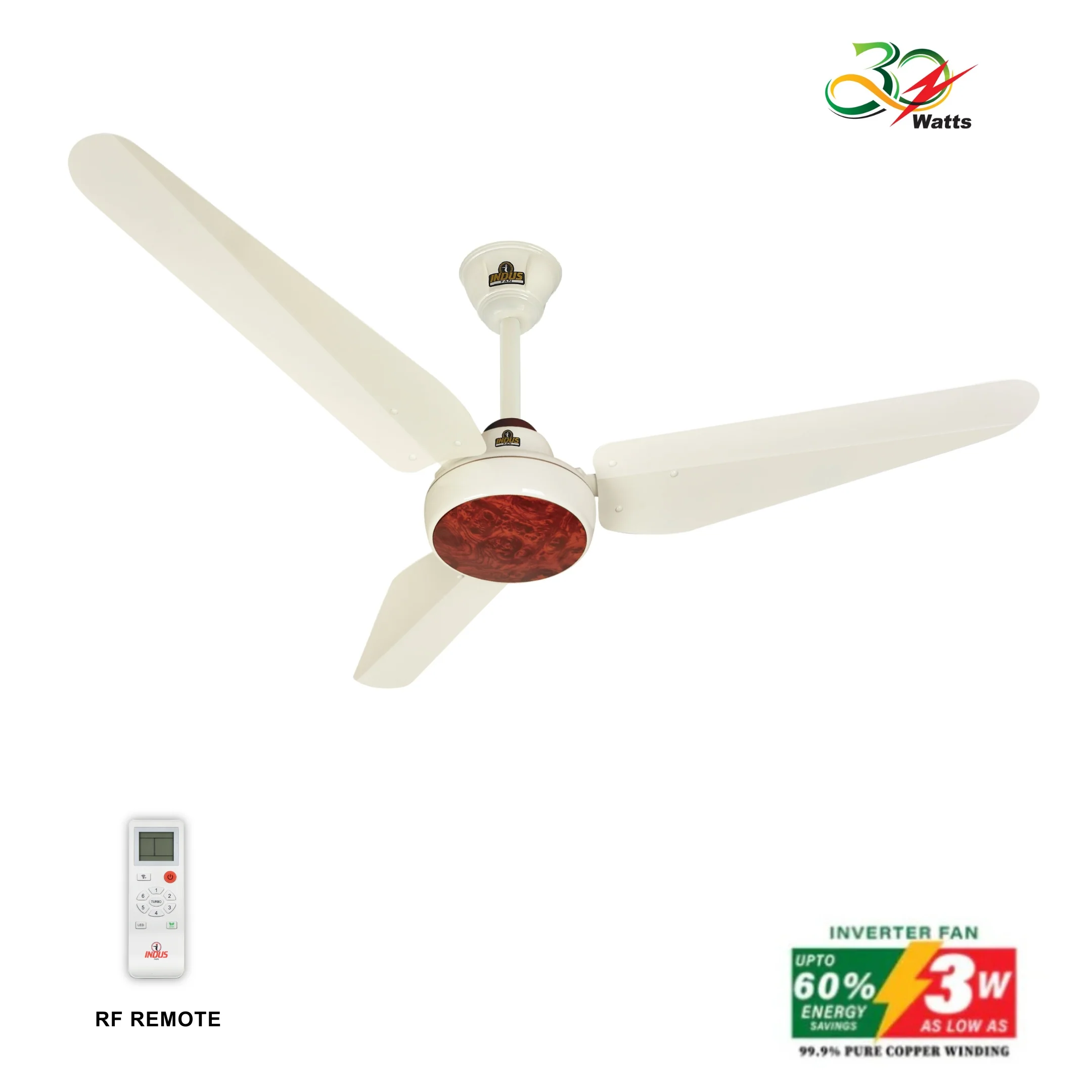 Decent Model Ceiling Fan (30-Watt Inverter Fans)