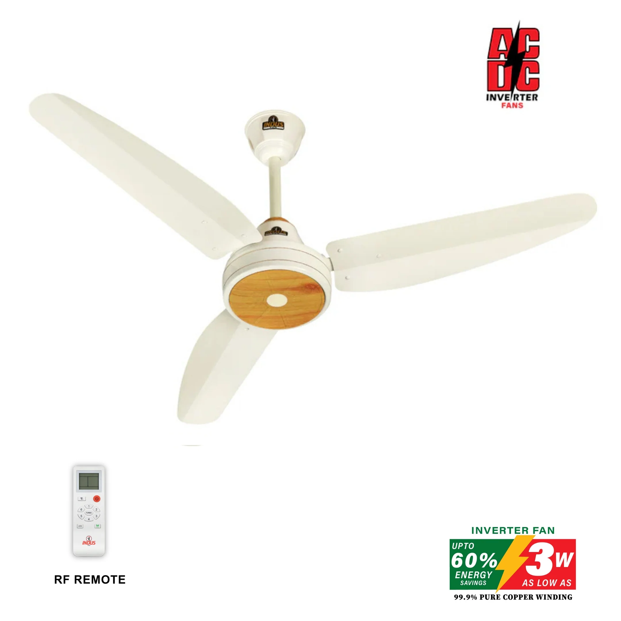 Florence Model Ceiling Fan (AC DC Solar Fans) - Image 2